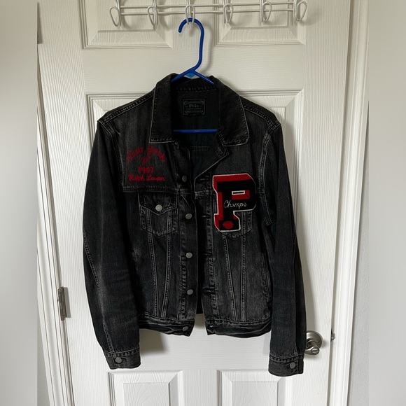 Polo Denim Varsity Jacket (men’s small) - Picture 2 of 3